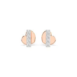 0,08 Karat Diamant Ohrstecker mit 8 echten Diamanten, Rotgold 585 / 14K