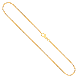 Goldkette als Venezianerkette in Gelbgold 375 / 9 Karat, 50 cm lang, 1.8 mm breit, Gewicht ca. 9,7 g.