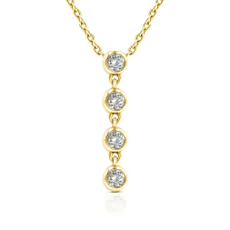 Diamantanhänger in 0,16 Karat, Gelbgold 585 / 14 Karat, mit einer 585ger Goldkette in 43 cm lang, 0,9 mm breit, Gewicht ca. 2,11 g.