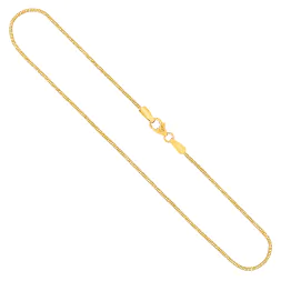 Goldkette als Tondakette diamantiert in Gelbgold 585 / 14K, 45 cm lang, 1,1 mm breit, Gewicht ca. 3.4 g.