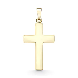 Anhänger Kreuz glanz , Gelbgold 585 / 14K, Höhe 21 mm, Gewicht ca. 0,85 g