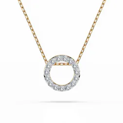 0,09 Karat Diamant Anhänger Gelbgold 585 (14K) mit Goldkette für Damen
