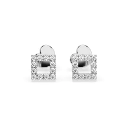 0,14 Karat Diamantohrstecke mit 24 echten Diamantenr, Weißgold 585 / 14K