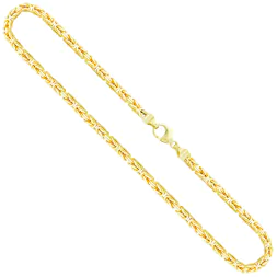 Goldkette als Königskette in Gelbgold 585 / 14K, 50 cm lang, 4 mm breit, Gewicht ca. 58.8 g.