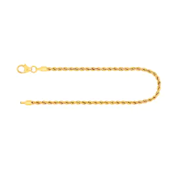 Armband als Kordelkette hohl Leichtversion in Gelbgold 750 / 18K, 18.5 cm lang, 2,1 mm breit, Gewicht ca. 1.6 g.