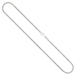 Goldkette als Ankerkette rund in Weißgold 585 / 14K, 55 cm lang, 2,4 mm breit, Gewicht ca. 10.3 g.