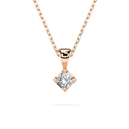 0,08 Karat Diamant Anhänger 4 Krappe Rotgold 585 (14K) mit Goldkette 45 für Damen