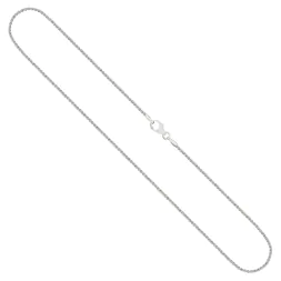 Goldkette als Zopfkette in Weißgold 375 / 9K, 70 cm lang, 1,3 mm breit, Gewicht ca. 4.2 g.