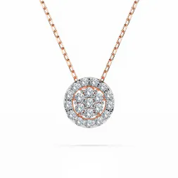 0,19 Karat Diamant Anhänger Rotgold 585 (14K) mit Goldkette für Damen
