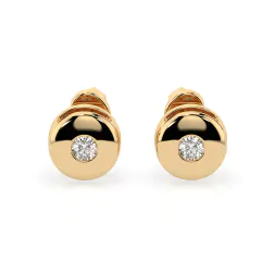 0,08 Karat Diamant Ohrstecker mit 2 echten Diamanten, Gelbgold 585 / 14K