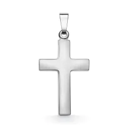Anhänger Kreuz seidenmatt , Weißgold 333 / 8K, Höhe 21 mm, Gewicht ca. 0,75 g