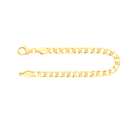 Armband als Panzerkette facettiert in Gelbgold 333 / 8 K, 18 cm lang, 5mm breit, Gewicht ca. 4.7 g.