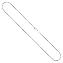 Goldkette als Erbskette in Weißgold 750 / 18K, 36 cm lang, 2 mm breit, Gewicht ca. 5.4 g.