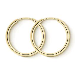 Ohrringe, Creolen, Gelbgold 333 / 8K, Außendurchmesser 25 mm, Breite 1.5 mm, Gewicht ca. 0.7 g