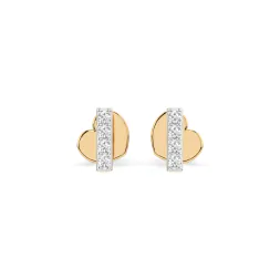 0,08 Karat Diamant Ohrstecker mit 8 echten Diamanten, Gelbgold 585 / 14K