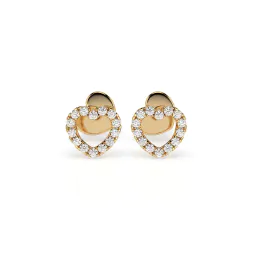 0,14 Karat Diamant Ohrstecker mit 28 echten Diamanten, Gelbgold 585 / 14K