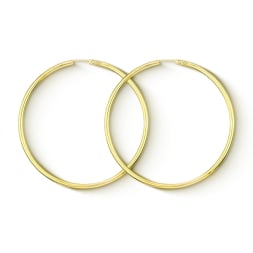 Goldene Creolen, Gelbgold in 2.5 mm mit flexiblem Verschuss