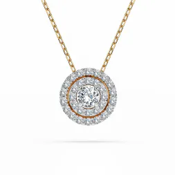 0,24 Karat Diamant Anhänger Gelbgold 585 (14K) mit Goldkette für Damen