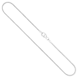 Goldkette als Tondakette in Weißgold 750 / 18K, 45 cm lang, 1,2 mm breit, Gewicht ca. 7.4 g.