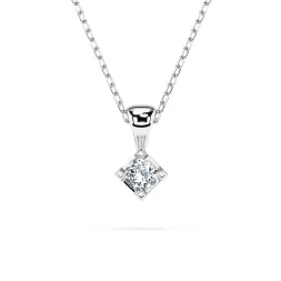 0,08 Karat Diamant Anhänger 4 Krappe Weißgold 585 (14K) mit Goldkette für Damen