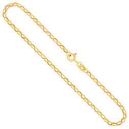 Goldkette als Erbskette in Gelbgold 585 / 14K, 90 cm lang, 2,5 mm breit, Gewicht ca. 17 g.