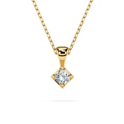 0,08 Karat Diamant Anhänger 4 Krappe Gelbgold 585 (14K) mit Goldkette für Damen
