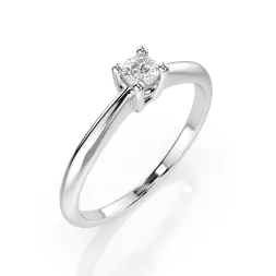 0,06 Karat Diamant Verlobungsring mit 1 Diamanten, Weißgold 585 / 14K