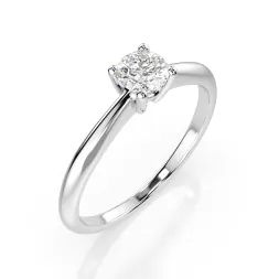0,20 Karat Diamant Verlobungsring mit 1 Diamanten, Weißgold 585 / 14K