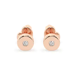 0,04 Karat Diamant Ohrstecker, Rotgold 585 / 14K