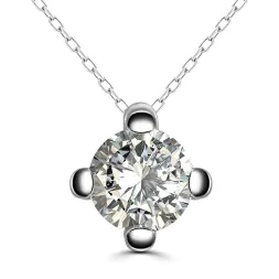 0,1 Karat Diamant Anhänger 4-er Krappe, Weißgold 585 / 14K, Höhe 5.8 mm, Breite 4 mm, Gewicht ca. 0.14 g