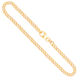 Goldkette als Panzerkette flach in Gelbgold 333 / 8K, 65 cm lang, 3,4 mm breit, Gewicht ca. 16.9 g.