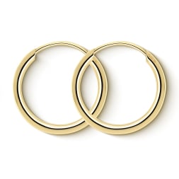 Goldene Creolen, Gelbgold in 1.3 mm rund
