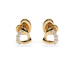 0,05 Karat Diamant Ohrstecker mit 8 echten Diamanten, Gelbgold 585 / 14K
