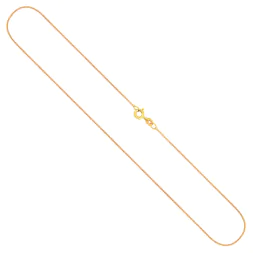Goldkette als Panzerkette flach in Gelbgold 585 / 14K, 50 cm lang, 0,8 mm Breit, Gewicht ca. 1.2 g.