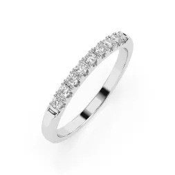 0,18 Karat Diamant Memoire Ring mit 9 Diamanten, Weißgold 585 / 14K
