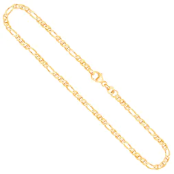 Goldkette als Panzerstegkette in Gelbgold 375 / 9 Karat, 50 cm lang, 2.5 mm breit, Gewicht ca. 4.9 g.