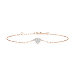 Goldarmband als Ankerkette mit 0,09 Karat Diamanten, Rotgold 585 / 14 Karat
