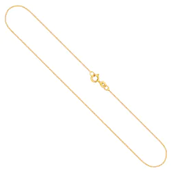 Goldkette als Venezianerkette in Gelbgold 375 / 9K, 42 cm lang, 0,9 mm breit, Gewicht ca. 2.2 g.