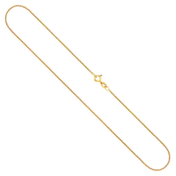 Goldkette als Venezianerkette rund geschlagen in Gelbgold 375 / 9K, 45 cm lang, 1,2 mm breit, Gewicht ca. 3.1 g.