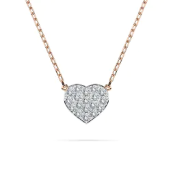 0,09 Karat Diamant Anhänger Herz Rotgold 585 (14K) mit Goldkette für Damen