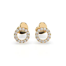 0,16 Karat Diamant Ohrstecker mit 26 echten Diamanten, Gelbgold 585 / 14K
