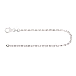 Armband als Ankerkette diamantiert in Weißgold 585 / 14K, 21 cm lang, 2 mm breit, Gewicht ca. 5.5 g..