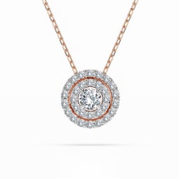 0,24 Karat Diamant Anhänger Rotgold 585 (14K) mit Goldkette 45 (40+5) cm, für Damen