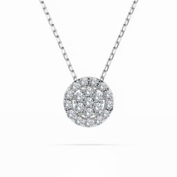 0,19 Karat Diamant Anhänger Weißgold 585 (14K) mit Goldkette 45 (42+3) cm, für Damen