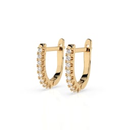 0,32 Karat Diamant Creolen, Gelbgold 585 / 14 Karat, Gewicht ca. 1.7 g.