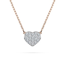 0,09 Karat Diamant Anhänger Herz Rotgold 585 (14K) mit Goldkette 45 cm, für Damen