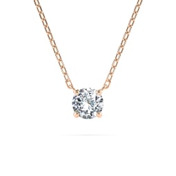 0,15 Karat Diamant Anhänger Rotgold 585 (14K) mit Goldkette 45 cm, für Damen