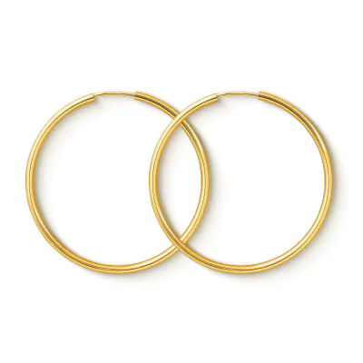 Goldene Creolen, Gelbgold in 2 mm rund