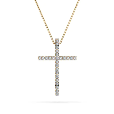 Diamantanhänger in 0,14 Karat, Gelbgold 585 / 14 Karat, mit einer 585ger Goldkette in 45 (42+3) cm lang, Gewicht ca. 2,2 g.