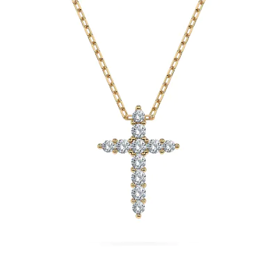 Diamantanhänger in 0,09 Karat, Gelbgold 585 / 14 Karat, mit einer 585ger Goldkette in 45 (42+3) cm lang, Gewicht ca. 1,4 g.